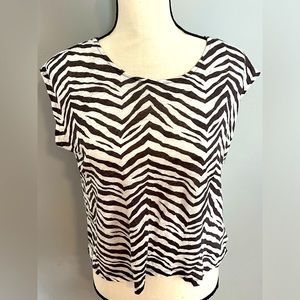Tahari Zebra Print Blouse - Black and White